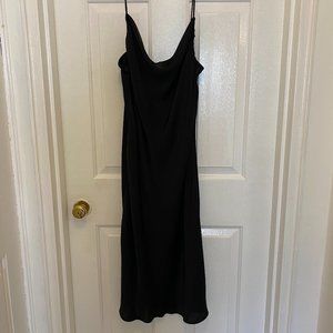 Zara Black Satin Effect Slip Dress